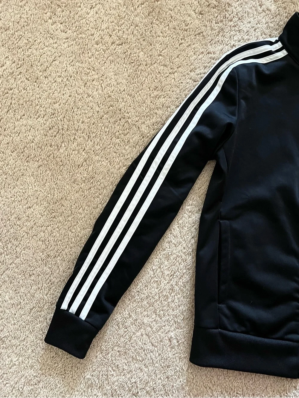 Adidas Kids Essentials 3-Stripe Track Jacket Black White Size XS